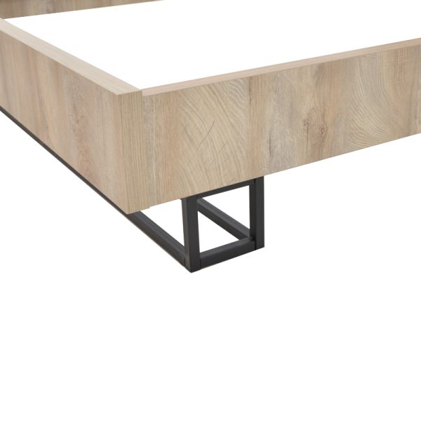 362 000003 3 2 Double bed Elencia pakoworld in oak with grey color 160x200cmIndoor furniture > Beds