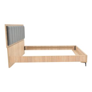 362 000005 2 2 Double bed Monacol pakoworld in natural with dark grey color 160x200cmIndoor furniture > Beds