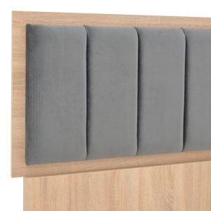 362 000005 4 2 Double bed Monacol pakoworld in natural with dark grey color 160x200cmIndoor furniture > Beds