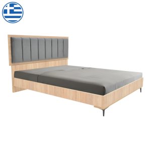 362 000005 5 Double bed Monacol pakoworld in natural with dark grey color 160x200cmIndoor furniture > Beds