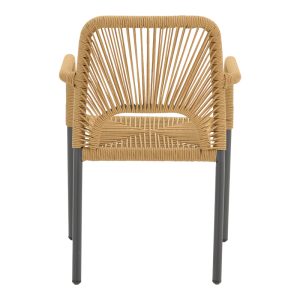 364 000001 4 4 Aluminum armchair Norture pakoworld stackable anthracite frame-natural rattan 57x63x82cmOutdoor furniture > Garden armchairs