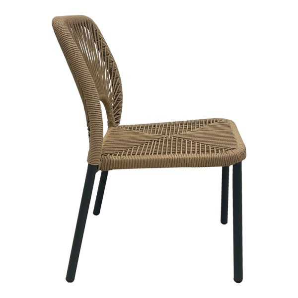 364 000005 2 3 Aluminum chair Norture pakoworld stackable anthracite frame-natural rattan 45x63x82cmOutdoor furniture > Garden chair