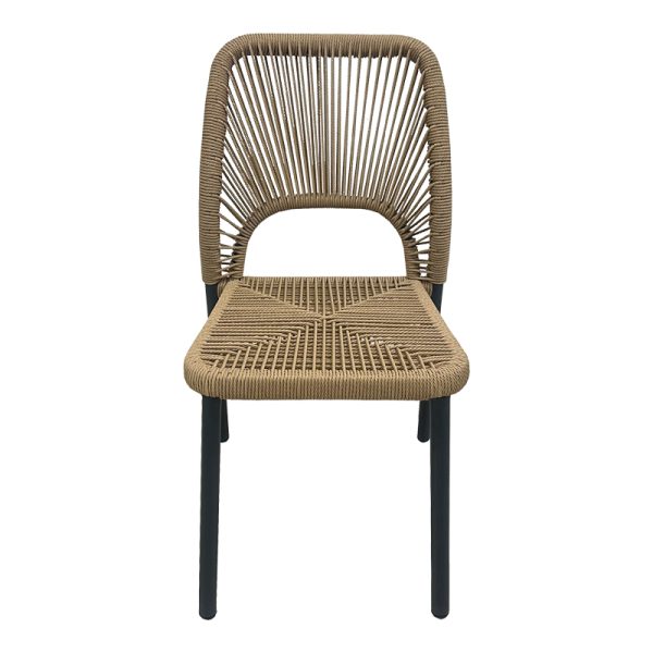 364 000005 3 3 Aluminum chair Norture pakoworld stackable anthracite frame-natural rattan 45x63x82cmOutdoor furniture > Garden chair