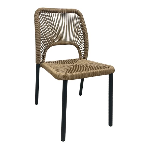 364 000005 6 Aluminum chair Norture pakoworld stackable anthracite frame-natural rattan 45x63x82cmOutdoor furniture > Garden chair