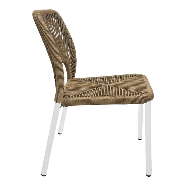 364 000006 2 2 Aluminum chair Norture pakoworld stackable white frame-natural rattan 45x63x82cmOutdoor furniture > Garden chair