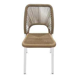 364 000006 3 2 Aluminum chair Norture pakoworld stackable white frame-natural rattan 45x63x82cmOutdoor furniture > Garden chair