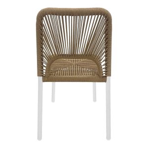 364 000006 4 2 Aluminum chair Norture pakoworld stackable white frame-natural rattan 45x63x82cmOutdoor furniture > Garden chair