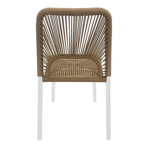 364 000006 4 2 Aluminum chair Norture pakoworld stackable white frame-natural rattan 45x63x82cmOutdoor furniture > Garden chair
