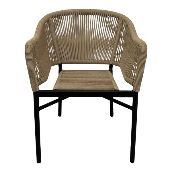 364 000007 2 2 Aluminum armchair Legana pakoworld stackable anthracite frame-natural rattan 56x66x82cmOutdoor furniture > Garden armchairs