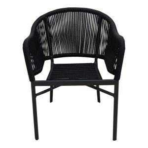 364 000008 2 2 Aluminum armchair Legana pakoworld stackable anthracite frame-rattan 56x66x82cmOutdoor furniture > Garden armchairs