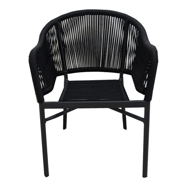 364 000008 2 2 Aluminum armchair Legana pakoworld stackable anthracite frame-rattan 56x66x82cmOutdoor furniture > Garden armchairs