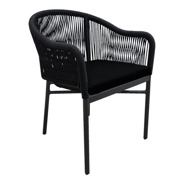 364 000008 5 Aluminum armchair Legana pakoworld stackable anthracite frame-rattan 56x66x82cmOutdoor furniture > Garden armchairs