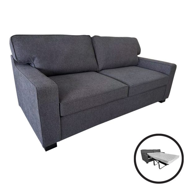 365 000004 8 Sofa-bed two-seater Polaris pakoworld fabric in dark grey color 181x91x83cmIndoor furniture > Sofas-bed