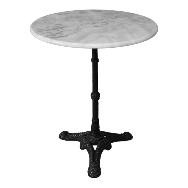366 000001 8 Ankara marble table pakoworld cast iron in white-black shade Φ60x70.8cmOutdoor furniture > Coffee tables