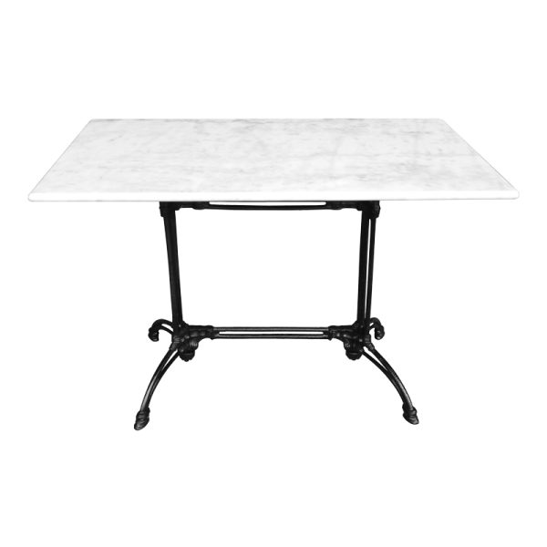 366 000006 4 Zosal marble table pakoworld cast iron in white-black shade 110x70x71.8cmOutdoor furniture > Garden dining sets