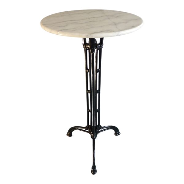 366 000007 4 Meppo pakoworld marble bar table cast iron in white-black shade Φ60x107.8cmOutdoor furniture > Garden dining sets