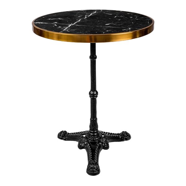 366 000008 7 Andeket marble table pakoworld cast iron in black-gold shade Φ57x72cmIndoor furniture > Dining Tables
