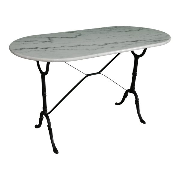 366 000011 5 Baluta marble table pakoworld cast iron in white-black shade 120x60x70.8cmIndoor furniture > Dining Tables