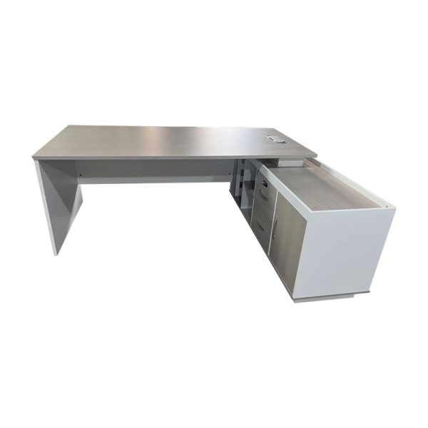 367 000002 2 5 Professional work corner desk Armadi pakoworld sonoma-white 180x80x75cmOffice furniture > Professional desk