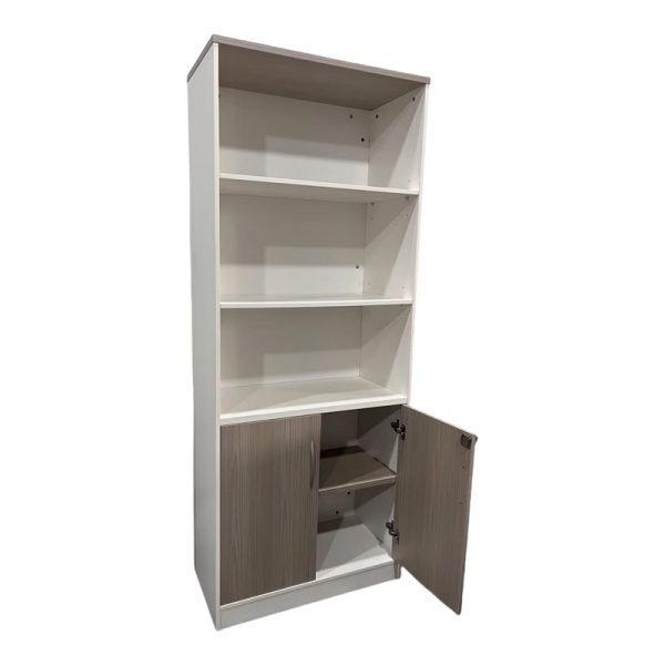 367 000009 2 3 Office bookcase Armadi pakoworld in sonoma-white color 80x40x200cmOffice furniture > Bookshelves