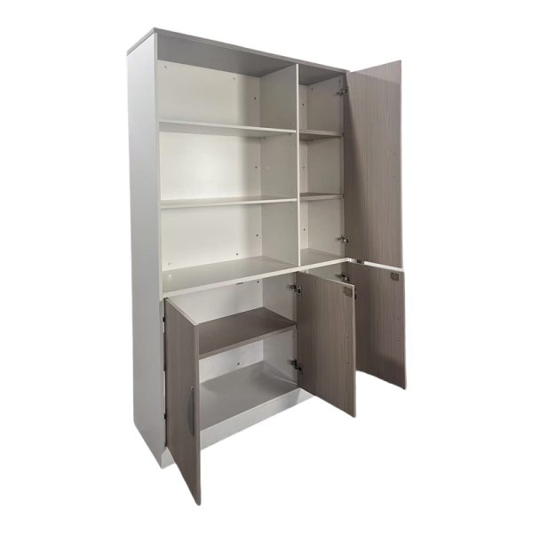 367 000017 2 4 Office bookcase Armadi pakoworld in sonoma-white color 120x40x200cmOffice furniture > Bookshelves