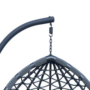 368 000002 4 3 Lyere pakoworld swing nest with grey metal base with grey pe rattan 120x108x195cmOutdoor furniture > Gardens swings