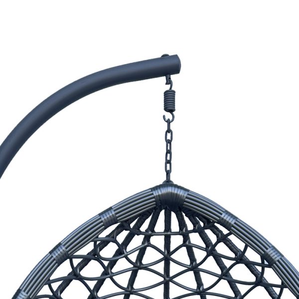 368 000002 4 3 Lyere pakoworld swing nest with grey metal base with grey pe rattan 120x108x195cmOutdoor furniture > Gardens swings