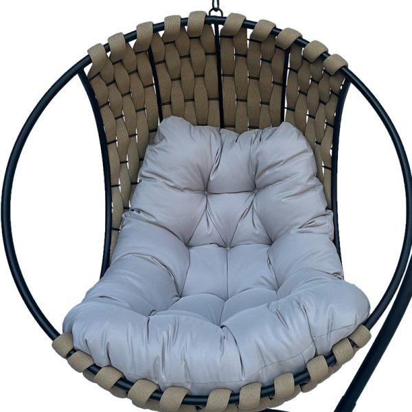 368 000003 3 5 Makito pakoworld swing nest with black metal base - pvc in beige- grey color 100x105x195cmOutdoor furniture > Gardens swings