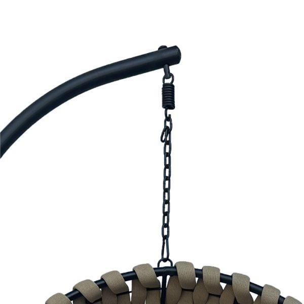 368 000003 4 5 Makito pakoworld swing nest with black metal base - pvc in beige- grey color 100x105x195cmOutdoor furniture > Gardens swings