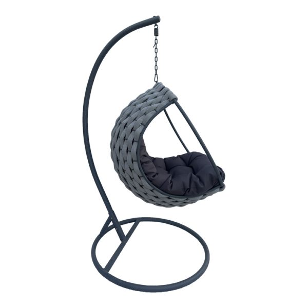 368 000004 2 10 Makito pakoworld swing nest metal base - pvc in grey color 100x105x195cmOutdoor furniture > Gardens swings