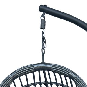 368 000007 4 6 Cungo pakoworld swing nest with metal base - pe rattan in grey color 125x105x195cmOutdoor furniture > Gardens swings
