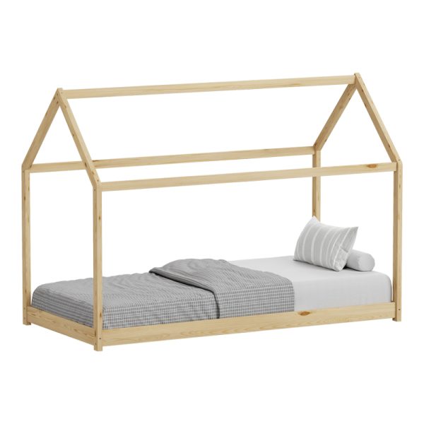 370 000001 1 Children's bed Nino Montessori type pakoworld pine wood in a natural shade 90x190cmIndoor furniture > Children's Room