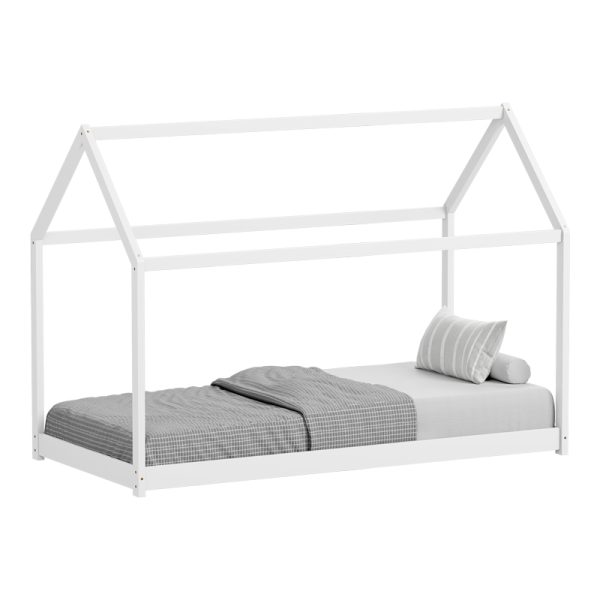 370 000002 1 Children's bed Nino Montessori type pakoworld pine wood in white shade 90x190cmIndoor furniture > Children's Room