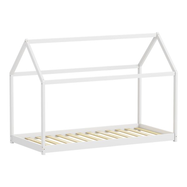 370 000002 2 1 Children's bed Nino Montessori type pakoworld pine wood in white shade 90x190cmIndoor furniture > Children's Room