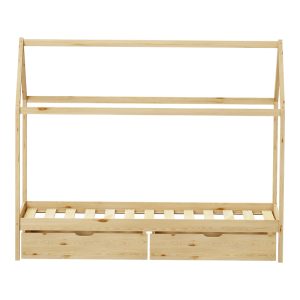 370 000004 4 1 Children's bed Mellin Montessori type with 2 drawers pakoworld pine wood in a natural shade 90x190cmIndoor furniture > Children's Room