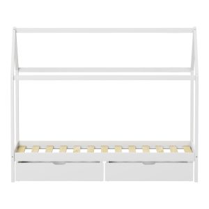 370 000005 4 1 Children's bed Mellin Montessori type with 2 drawers pakoworld pine wood in white shade 90x190cmIndoor furniture > Children's Room