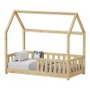 370 000006 5 Montessori-style Callan children's bed with rails pakoworld pine wood in natural color 90x190cmIndoor furniture > Children's Room
