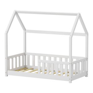 370 000007 2 2 Bambie children's bed with railing Montessori type pakoworld pine wood in white shade 70x140cmIndoor furniture > Children's Room