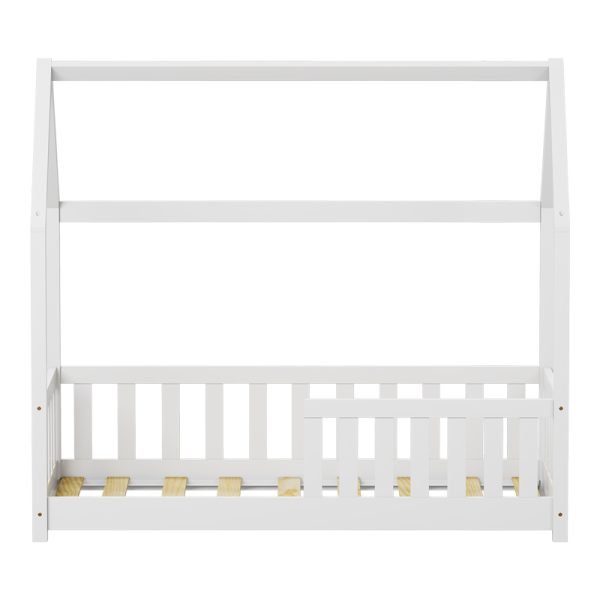 370 000007 3 2 Bambie children's bed with railing Montessori type pakoworld pine wood in white shade 70x140cmIndoor furniture > Children's Room