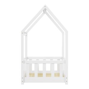 370 000007 4 2 Bambie children's bed with railing Montessori type pakoworld pine wood in white shade 70x140cmIndoor furniture > Children's Room