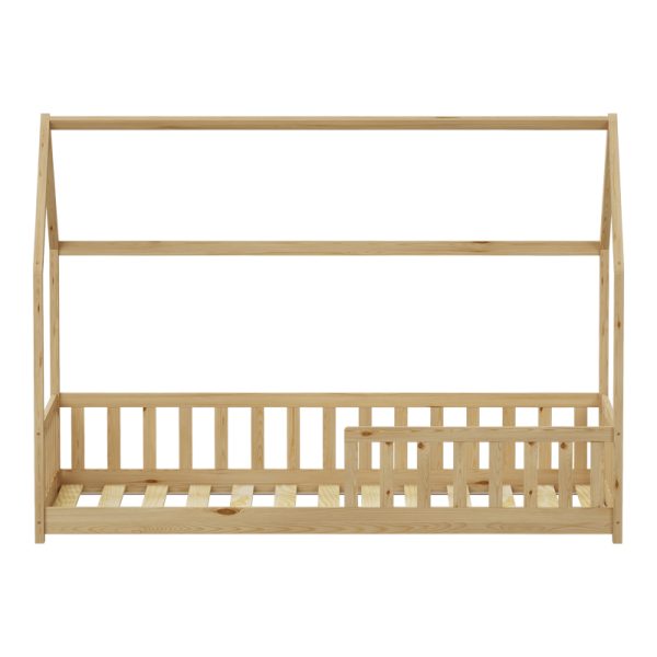 370 000010 3 2 Montessori-style Callan children's bed with rails pakoworld pine wood in natural color 90x190cmIndoor furniture > Children's Room