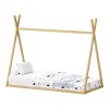 370 000015 1 Kid's stool Kevou pakoworld mdf-pine wood in white-natural color D24x25.7cmIndoor furniture > Children's Room