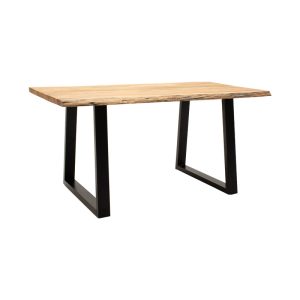 372 000001 5 Miles Slim pakoworld table solid acacia wood 2.5cm in natural shade with black metal legs 140x80x76cmBOHO CHIC > Dining Tables