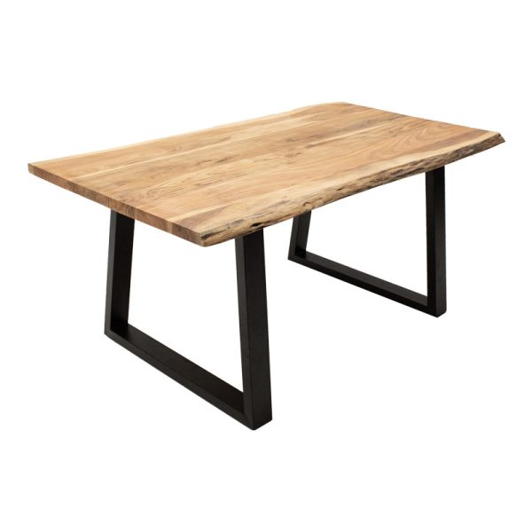 372 000004 2 3 Miles pakoworld table solid acacia wood thickness 3.7-4cm in natural shade with black metal legs 160x90x76cmBOHO CHIC > Dining Tables