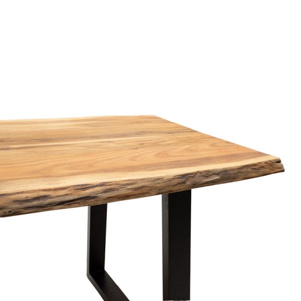 372 000004 3 3 Miles pakoworld table solid acacia wood thickness 3.7-4cm in natural shade with black metal legs 160x90x76cmBOHO CHIC > Dining Tables