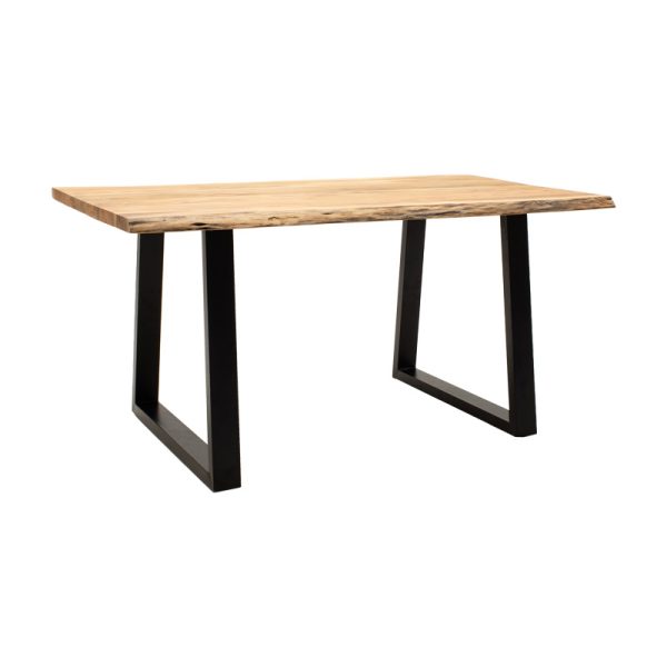 372 000004 6 Miles pakoworld table solid acacia wood thickness 3.7-4cm in natural shade with black metal legs 160x90x76cmBOHO CHIC > Dining Tables