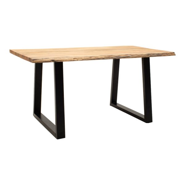 372 000005 5 Miles Slim pakoworld table solid acacia wood in natural shade with black metal legs 180x90x76cmBOHO CHIC > Dining Tables