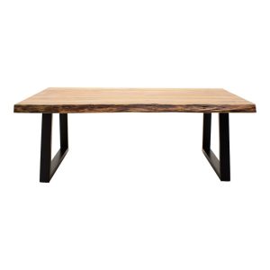 372 000008 2 3 Miles Slim pakoworld coffee table solid acacia wood in natural shade with black metal legs 115x60x45cmBOHO CHIC > Coffee Tables