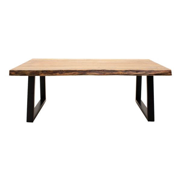 372 000008 2 3 Miles Slim pakoworld coffee table solid acacia wood in natural shade with black metal legs 115x60x45cmBOHO CHIC > Coffee Tables