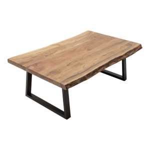 372 000008 3 3 Miles Slim pakoworld coffee table solid acacia wood in natural shade with black metal legs 115x60x45cmBOHO CHIC > Coffee Tables